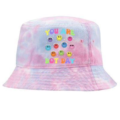 Happy Dot Day Teacher Smile Face Tie-Dyed Bucket Hat