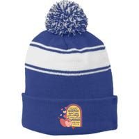 Heart Disease Doesn't Come With A Ual Chd Awareness Month Gift Stripe Pom Pom Beanie