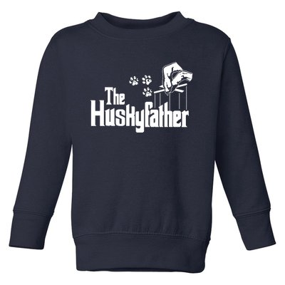 Huskyfather Dog Dad Puppy Paw Print Fun Animal FathersDay Toddler Sweatshirt