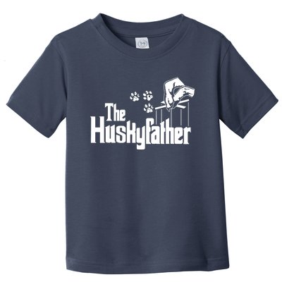 Huskyfather Dog Dad Puppy Paw Print Fun Animal FathersDay Toddler T-Shirt