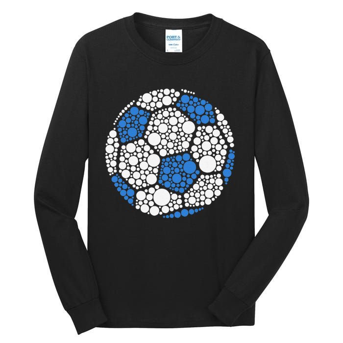 Happy Dot Day 2024 Polka Dot Soccer Ball Lover Gift Tall Long Sleeve T-Shirt