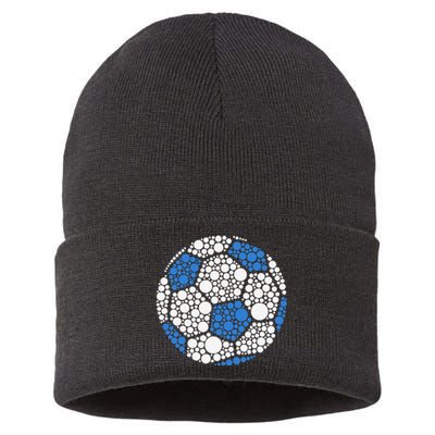 Happy Dot Day 2024 Polka Dot Soccer Ball Lover Gift Sustainable Knit Beanie