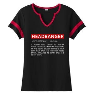 Headbanger Dictionary Definition Edm Dubstep Rave Party Gift Ladies Halftime Notch Neck Tee