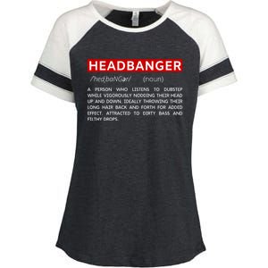 Headbanger Dictionary Definition Edm Dubstep Rave Party Gift Enza Ladies Jersey Colorblock Tee