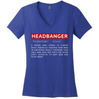 Headbanger Dictionary Definition Edm Dubstep Rave Party Gift Women's V-Neck T-Shirt