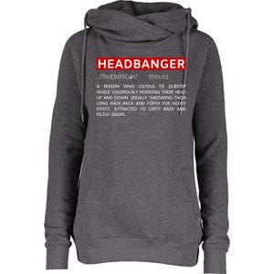 Headbanger Dictionary Definition Edm Dubstep Rave Party Gift Womens Funnel Neck Pullover Hood