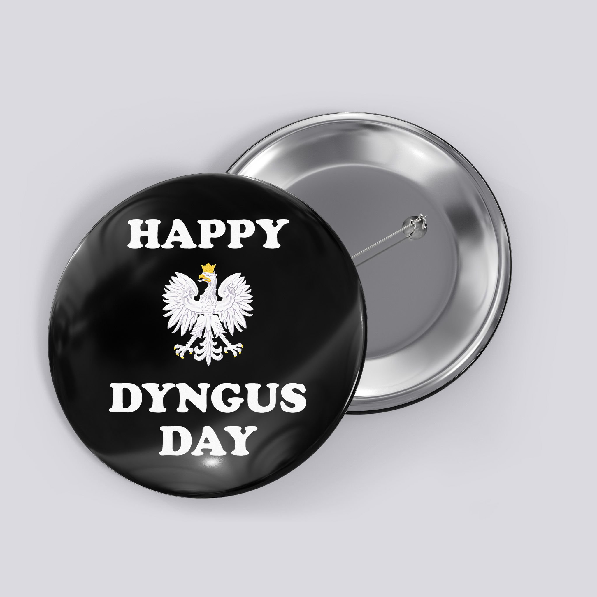 Happy Dyngus Day Polska Polish White Eagle Button