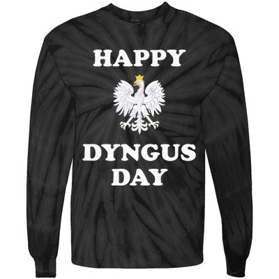 Happy Dyngus Day Polska Polish White Eagle Tie-Dye Long Sleeve Shirt