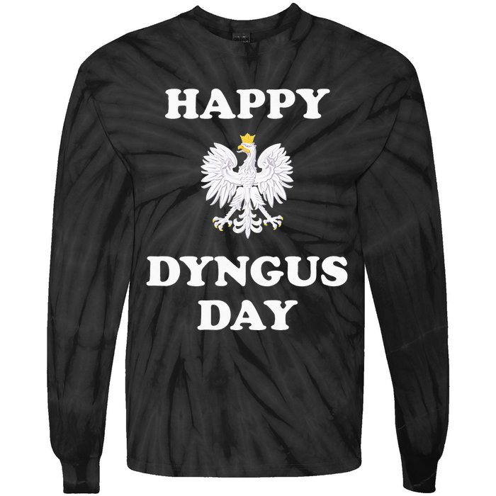 Happy Dyngus Day Polska Polish White Eagle Tie-Dye Long Sleeve Shirt