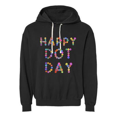 Happy Dot Day Colorful Polka Dots Garment-Dyed Fleece Hoodie
