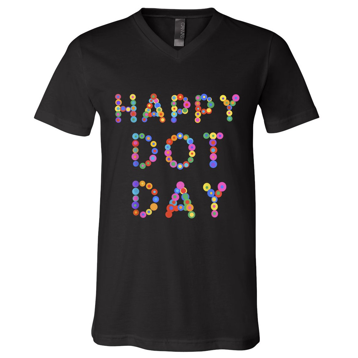 Happy Dot Day Colorful Polka Dots V-Neck T-Shirt
