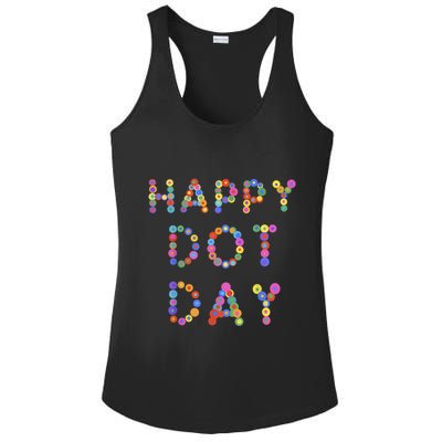 Happy Dot Day Colorful Polka Dots Ladies PosiCharge Competitor Racerback Tank
