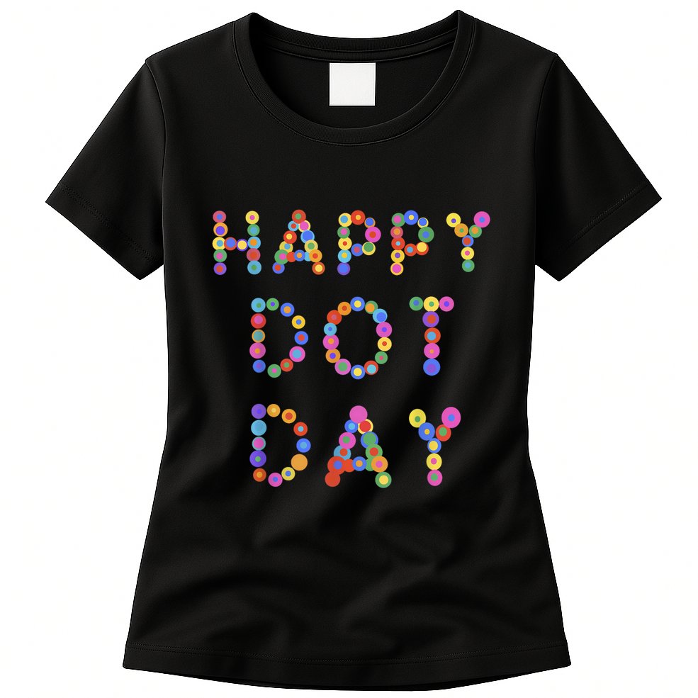 Happy Dot Day Colorful Polka Dots Womens T-Shirt