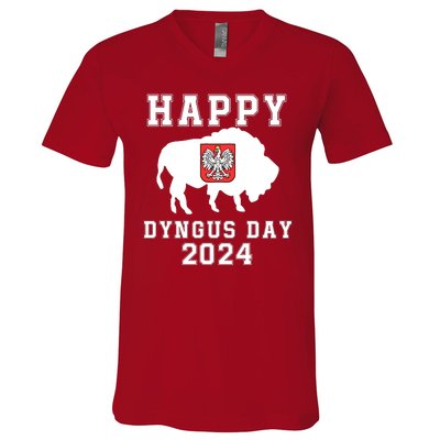 Happy Dyngus Day 2024 Dyngus Day Polish American Polska White Eagle Polish Eagle V-Neck T-Shirt