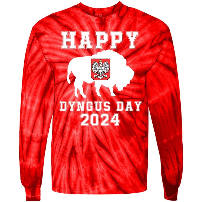 Happy Dyngus Day 2024 Dyngus Day Polish American Polska White Eagle Polish Eagle Tie-Dye Long Sleeve Shirt