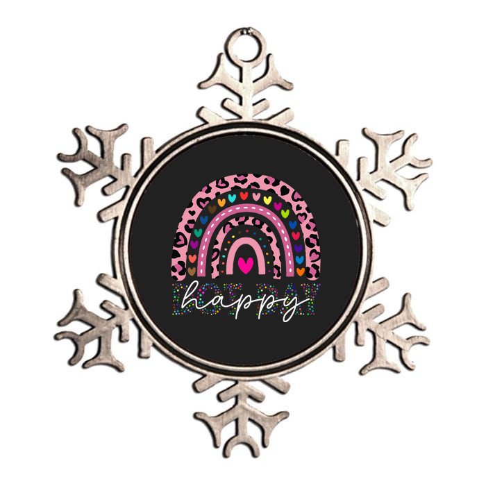 Happy Dot Day Colorful Rainbow Polka Dot Kids Metallic Star Ornament