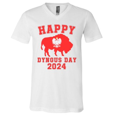 Happy Dyngus Day 2024 Dyngus Day Polish American Polska White Eagle Polish Eagle V-Neck T-Shirt