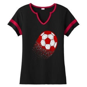 Happy Dot Day Ball With Polka Dots Funny Soccer Gift Ladies Halftime Notch Neck Tee