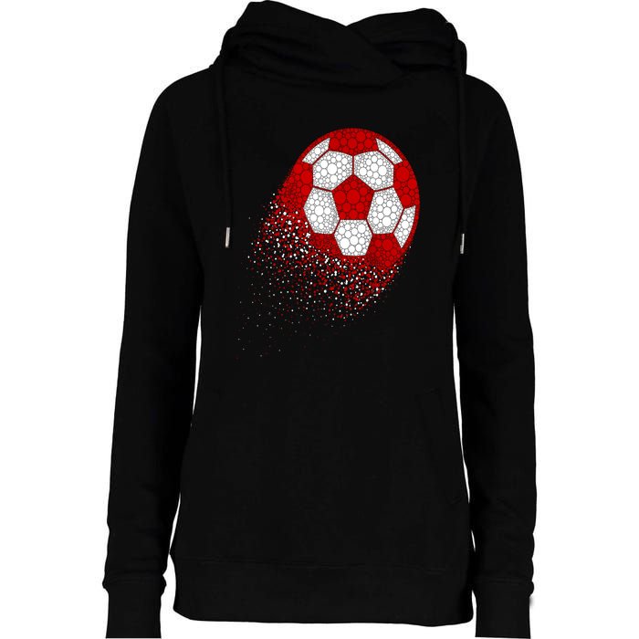 Happy Dot Day Ball With Polka Dots Funny Soccer Gift Womens Funnel Neck Pullover Hood