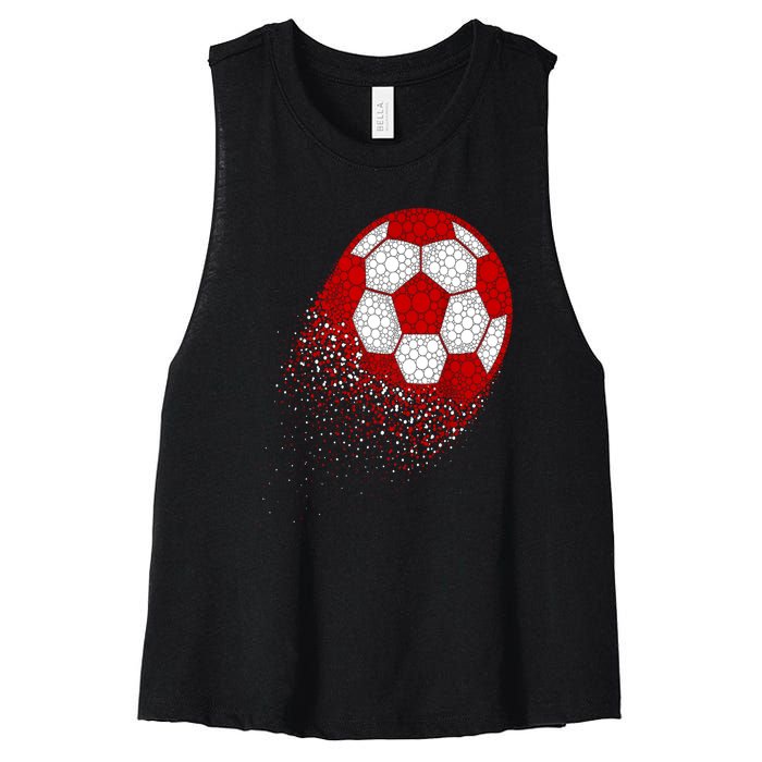 Happy Dot Day Ball With Polka Dots Funny Soccer Gift Women's Racerback Cropped Tank