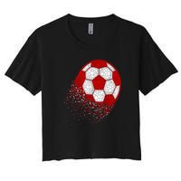 Happy Dot Day Ball With Polka Dots Funny Soccer Gift Women's Crop Top Tee