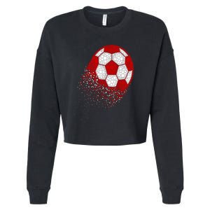 Happy Dot Day Ball With Polka Dots Funny Soccer Gift Cropped Pullover Crew