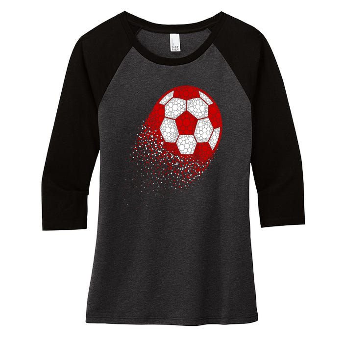 Happy Dot Day Ball With Polka Dots Funny Soccer Gift Women's Tri-Blend 3/4-Sleeve Raglan Shirt