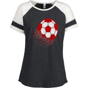 Happy Dot Day Ball With Polka Dots Funny Soccer Gift Enza Ladies Jersey Colorblock Tee