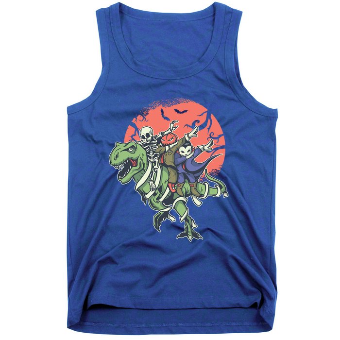 Halloween Dabbing Dinosaur Skeleton Pumpkin Vampire Gift Tank Top