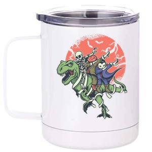 Halloween Dabbing Dinosaur Skeleton Pumpkin Vampire Gift 12 oz Stainless Steel Tumbler Cup