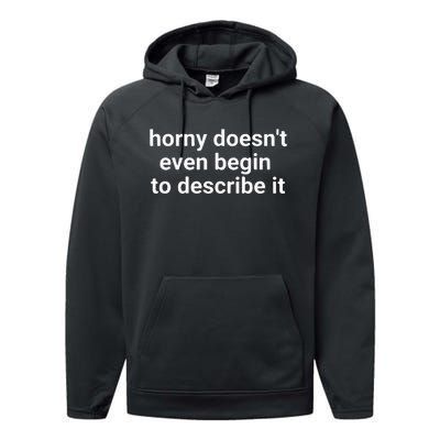 Horny Doesnt Even Begin To Describe It Performance Fleece Hoodie