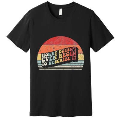 Horny DoesnT Even Begin To Describe It Funny Premium T-Shirt