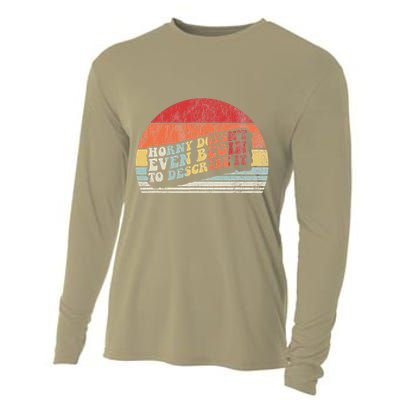 Horny DoesnT Even Begin To Describe It Funny Cooling Performance Long Sleeve Crew