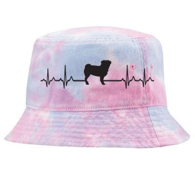 Heartbeat Dog ECG Pulse Pug Tie-Dyed Bucket Hat