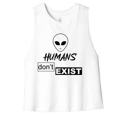 Humans DonT Exist Women's Racerback Cropped Tank