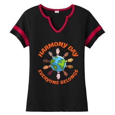 Harmony Day Everyone Belongs Ladies Halftime Notch Neck Tee