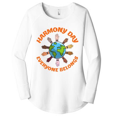 Harmony Day Everyone Belongs Women's Perfect Tri Tunic Long Sleeve Shirt