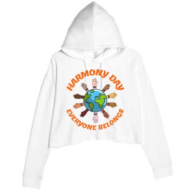 Harmony Day Everyone Belongs Crop Fleece Hoodie