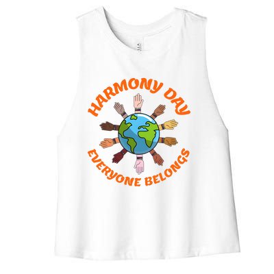 Harmony Day Everyone Belongs Women's Racerback Cropped Tank