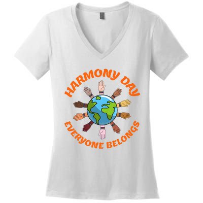 Harmony Day Everyone Belongs Women's V-Neck T-Shirt