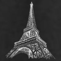 Hand Drawn Eiffel Tower Cool Comfort Performance Bucket Hat