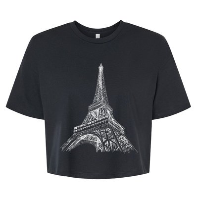 Hand Drawn Eiffel Tower Bella+Canvas Jersey Crop Tee