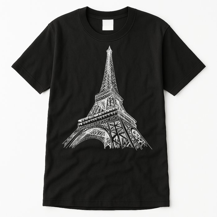 Hand Drawn Eiffel Tower Tall T-Shirt