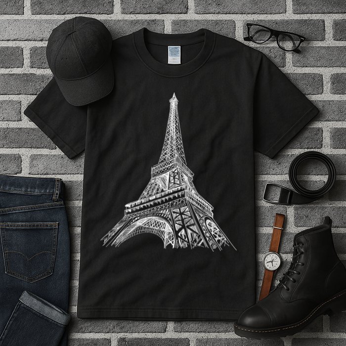 Hand Drawn Eiffel Tower Tall T-Shirt
