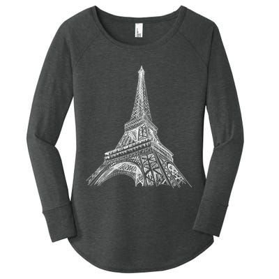 Hand Drawn Eiffel Tower Women's Perfect Tri Tunic Long Sleeve Shirt