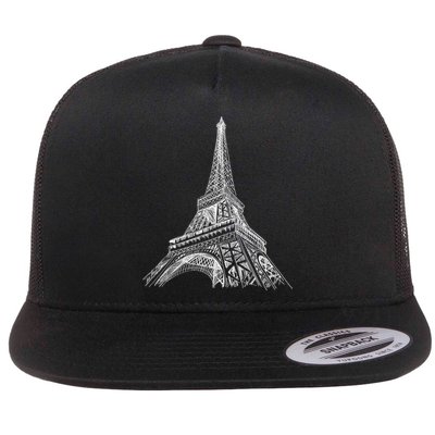 Hand Drawn Eiffel Tower Flatbill Hat