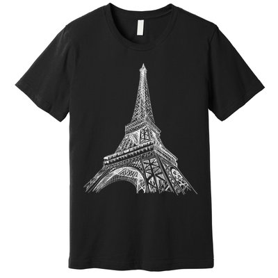 Hand Drawn Eiffel Tower Premium T-Shirt