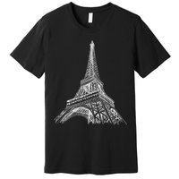 Hand Drawn Eiffel Tower Premium T-Shirt