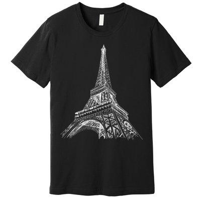 Hand Drawn Eiffel Tower Premium T-Shirt