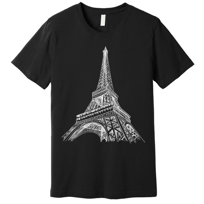 Hand Drawn Eiffel Tower Premium T-Shirt